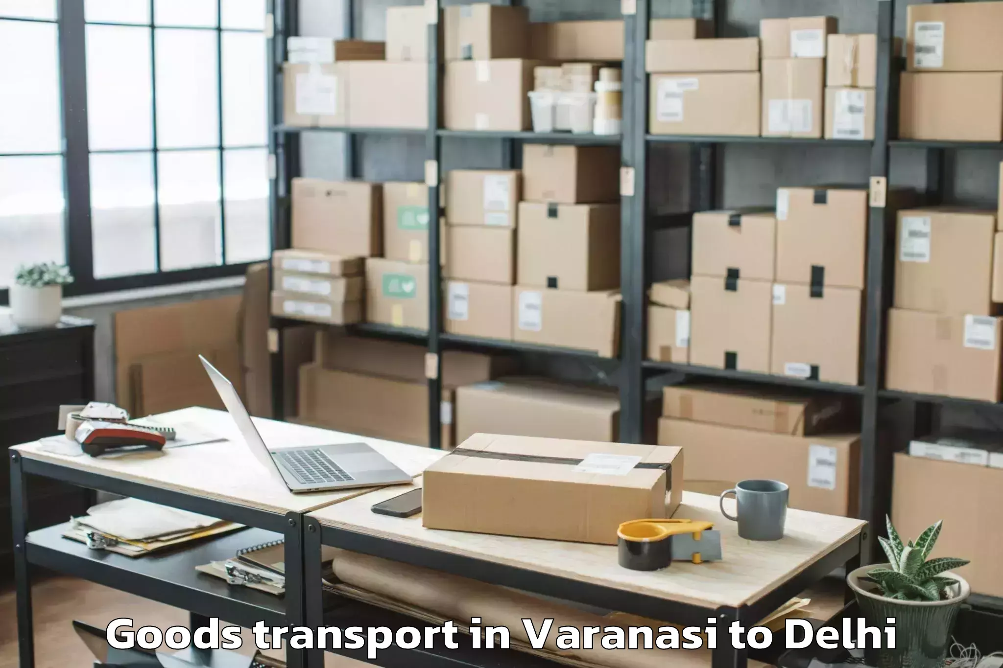 Top Varanasi to Garhi Goods Transport Available